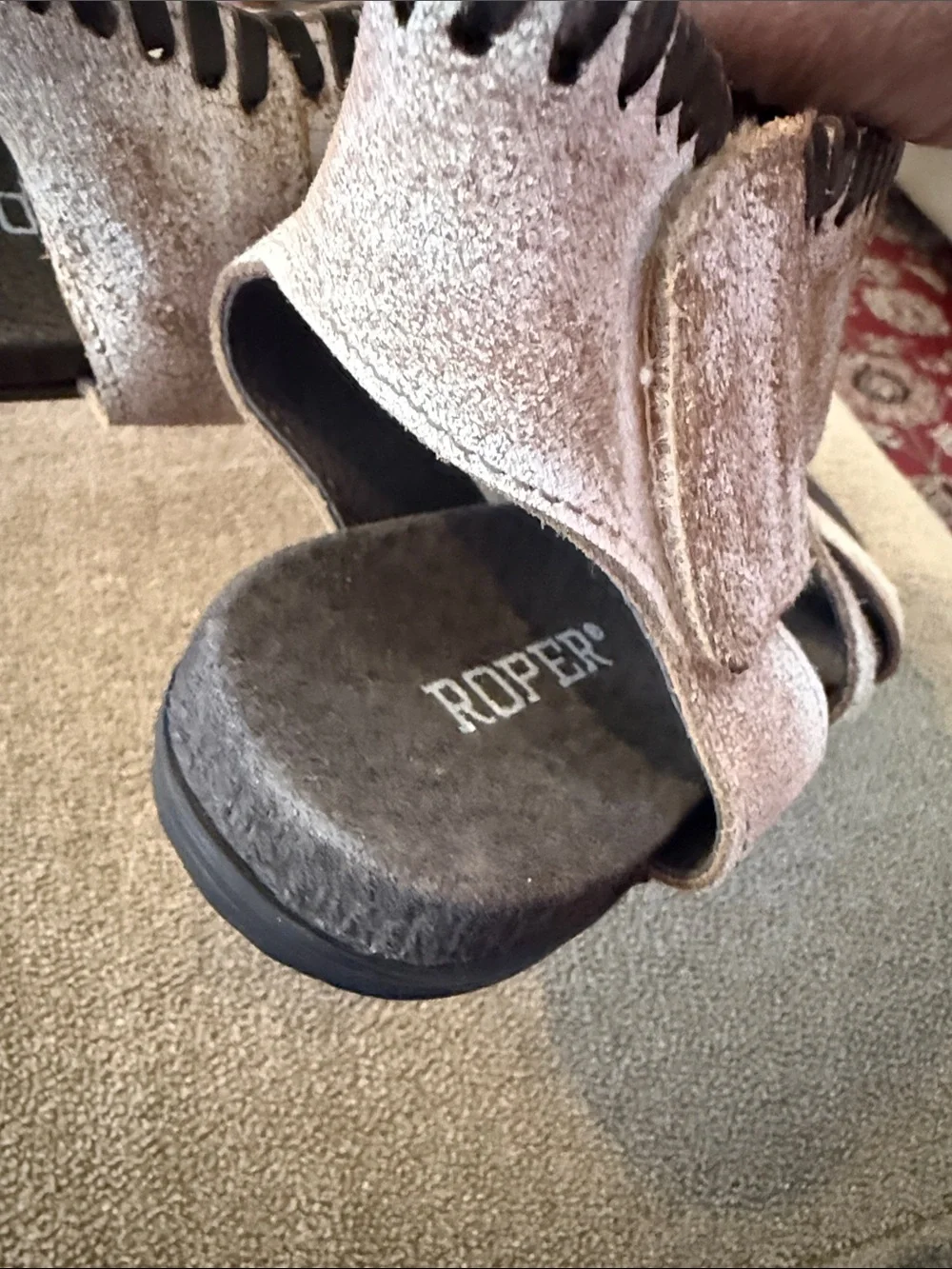 Women's Roper Beige Strappy Sandals Size 8 (TD)